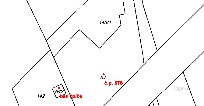 Libhošť 178 na parcele st. 94 v KÚ Libhošť, Katastrální mapa