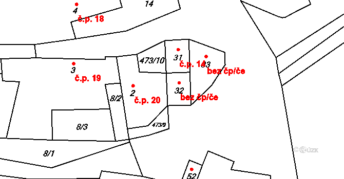 Zdeslavice 20, Černíny na parcele st. 2 v KÚ Zdeslavice u Černín, Katastrální mapa