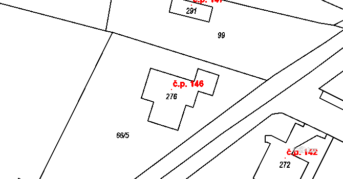 Heřmaň 146 na parcele st. 276 v KÚ Heřmaň, Katastrální mapa