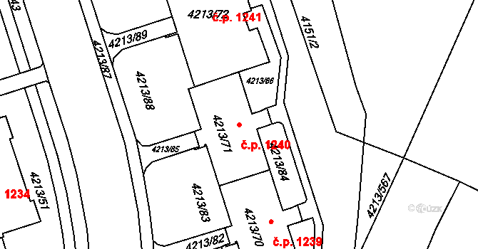 Lutyně 1240, Orlová na parcele st. 4213/71 v KÚ Horní Lutyně, Katastrální mapa