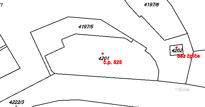 Smržovka 525 na parcele st. 4201 v KÚ Smržovka, Katastrální mapa