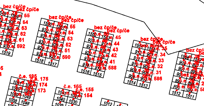 Řetenice 43, Teplice na parcele st. 915 v KÚ Teplice-Řetenice, Katastrální mapa
