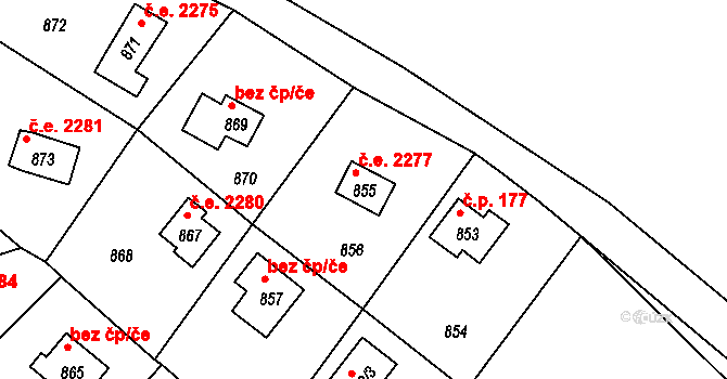 Dolní Těrlicko 2277, Těrlicko na parcele st. 855 v KÚ Dolní Těrlicko, Katastrální mapa