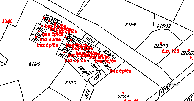 Jablonec nad Nisou 44209720 na parcele st. 222/19 v KÚ Jablonecké Paseky, Katastrální mapa