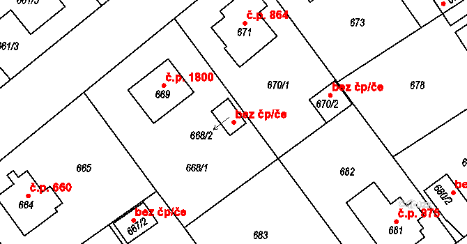Rychnov nad Kněžnou 44267720 na parcele st. 668/2 v KÚ Rychnov nad Kněžnou, Katastrální mapa