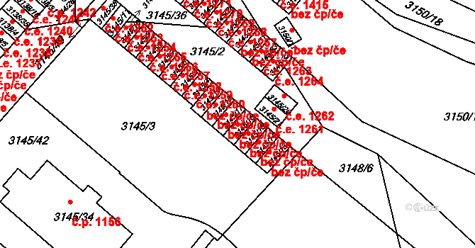 Pelhřimov 45251720 na parcele st. 3145/16 v KÚ Pelhřimov, Katastrální mapa