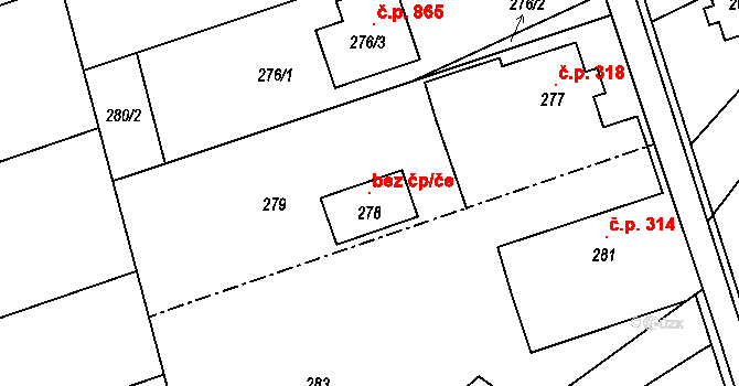 Rapotín 97804720 na parcele st. 278 v KÚ Rapotín, Katastrální mapa