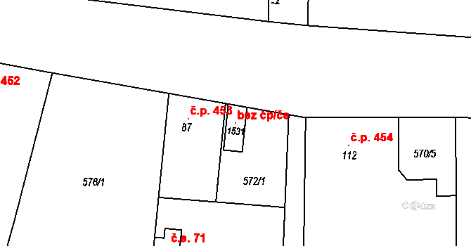 Hradec Králové 102615721 na parcele st. 1531 v KÚ Třebeš, Katastrální mapa