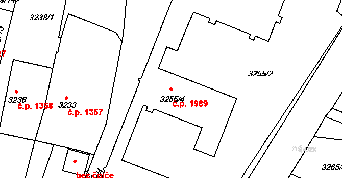Dobrá Voda u Českých Budějovic 1989 na parcele st. 3255/4 v KÚ Dobrá Voda u Českých Budějovic, Katastrální mapa