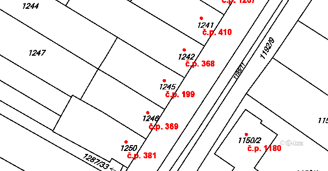 Svatobořice 199, Svatobořice-Mistřín na parcele st. 1245 v KÚ Svatobořice, Katastrální mapa