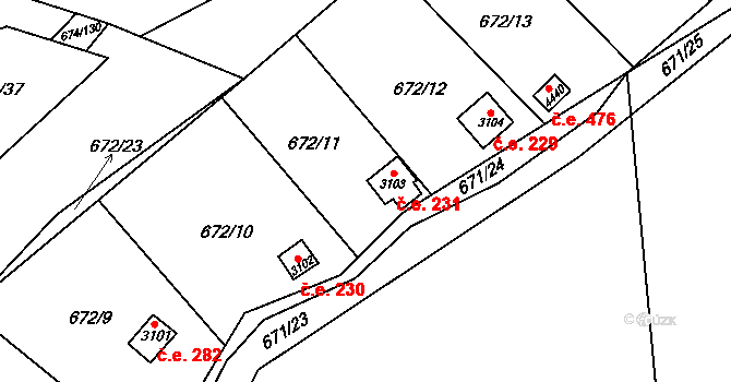 Blansko 231, Katastrální mapa