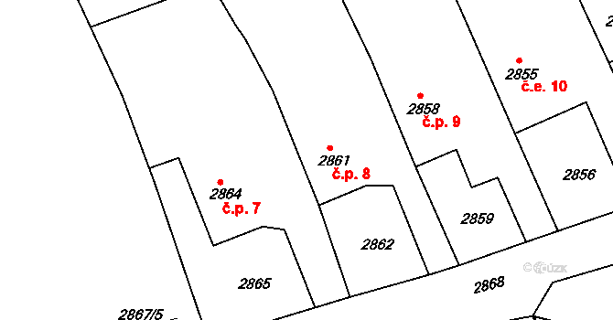 Bíletín 8, Tachov na parcele st. 2861 v KÚ Tachov, Katastrální mapa