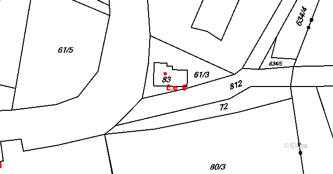 Chlum 6, Pavlíkov na parcele st. 83 v KÚ Chlum u Rakovníka, Katastrální mapa