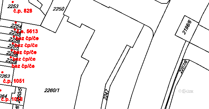 Střekov 1104,1105,1106,1107,, Ústí nad Labem na parcele st. 2261 v KÚ Střekov, Katastrální mapa