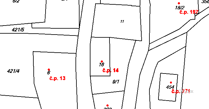 Černý Důl 14 na parcele st. 16 v KÚ Černý Důl, Katastrální mapa