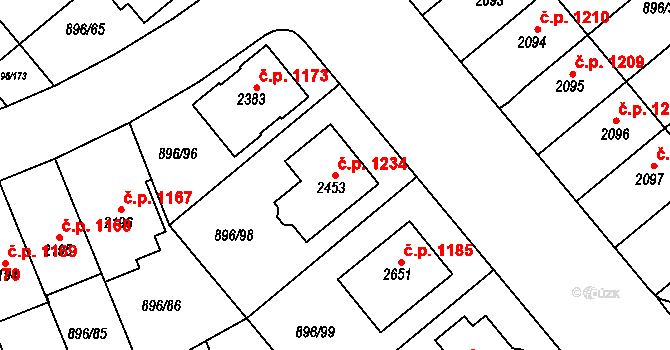 Blatná 1234 na parcele st. 2453 v KÚ Blatná, Katastrální mapa