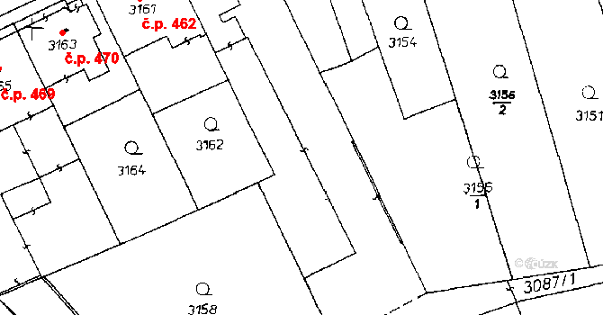 Poděbrady III 448, Poděbrady na parcele st. 3157 v KÚ Poděbrady, Katastrální mapa