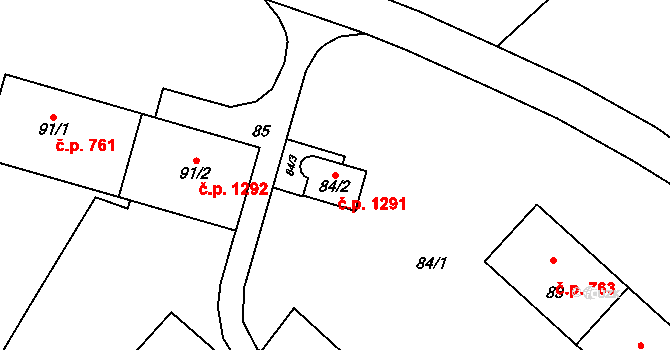 Lutyně 1291, Orlová na parcele st. 84/2 v KÚ Horní Lutyně, Katastrální mapa