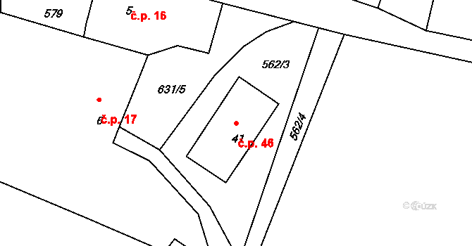 Lovětín 46, Jarošov nad Nežárkou na parcele st. 41 v KÚ Lovětín, Katastrální mapa