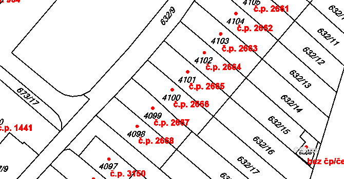 Zábřeh 2666, Ostrava na parcele st. 4100 v KÚ Zábřeh nad Odrou, Katastrální mapa