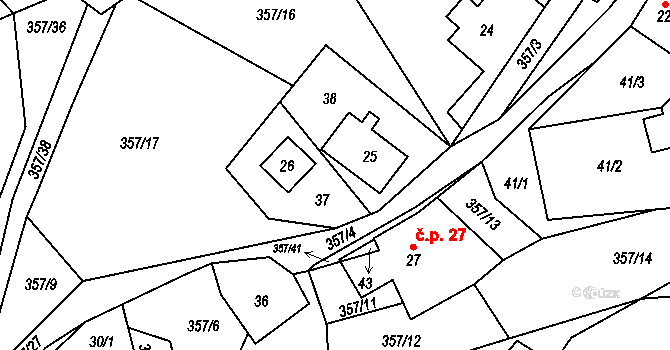 Ondřejov 24, Perštejn na parcele st. 37 v KÚ Ondřejov u Perštejna, Katastrální mapa