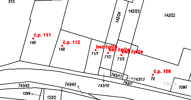 Chotěšov 40005721 na parcele st. 71/1 v KÚ Chotěšov, Katastrální mapa