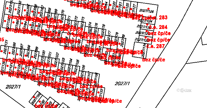 Ostrava 41336721 na parcele st. 2027/82 v KÚ Radvanice, Katastrální mapa