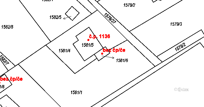 Třinec 41828721 na parcele st. 1581/6 v KÚ Lyžbice, Katastrální mapa