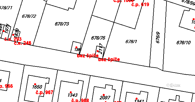 Rosice 42114721 na parcele st. 2117 v KÚ Rosice u Brna, Katastrální mapa