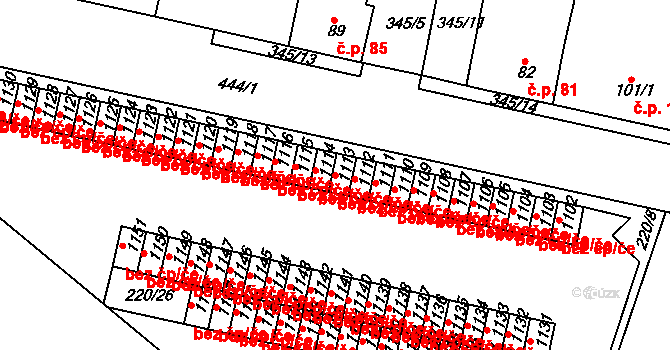 Neratovice 43040721 na parcele st. 1113 v KÚ Neratovice, Katastrální mapa