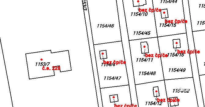 Hrádek nad Nisou 43225721 na parcele st. 1154/4 v KÚ Hrádek nad Nisou, Katastrální mapa