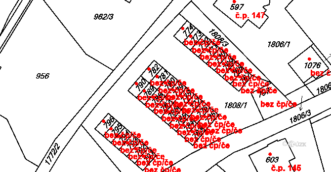Jablonec nad Nisou 44206721 na parcele st. 780 v KÚ Jablonecké Paseky, Katastrální mapa
