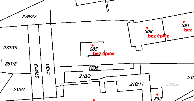Jilemnice 44293721 na parcele st. 305 v KÚ Hrabačov, Katastrální mapa
