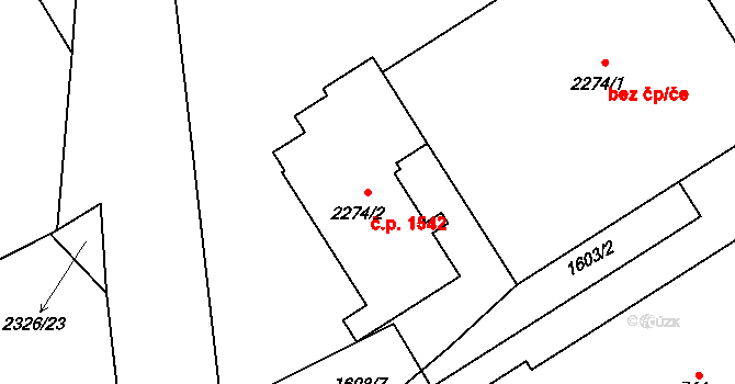 Lomnice nad Popelkou 1542 na parcele st. 2274/2 v KÚ Lomnice nad Popelkou, Katastrální mapa