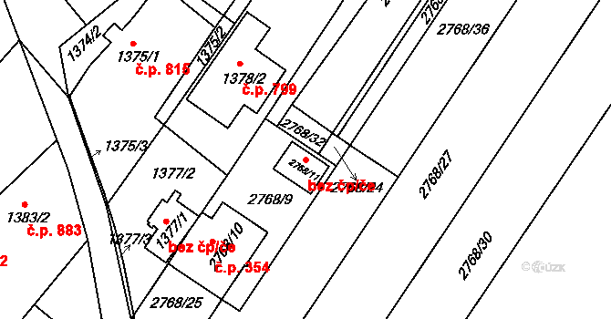 Lužice 44828721 na parcele st. 2768/11 v KÚ Lužice u Hodonína, Katastrální mapa
