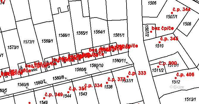 Bílina 45036721 na parcele st. 1564/3 v KÚ Bílina, Katastrální mapa
