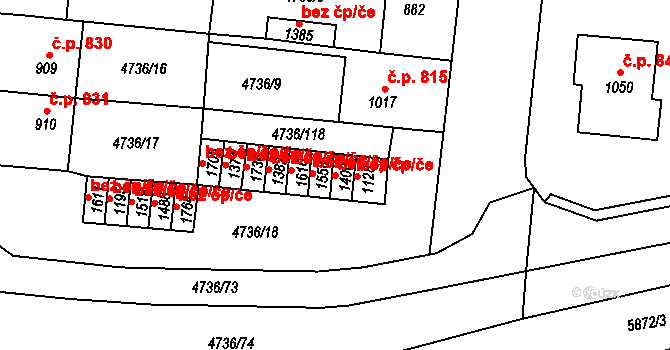 Hrušovany nad Jevišovkou 47490721 na parcele st. 1400 v KÚ Hrušovany nad Jevišovkou, Katastrální mapa