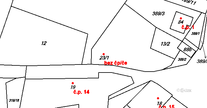 Český Rudolec 47516721 na parcele st. 23/1 v KÚ Lipnice u Markvarce, Katastrální mapa
