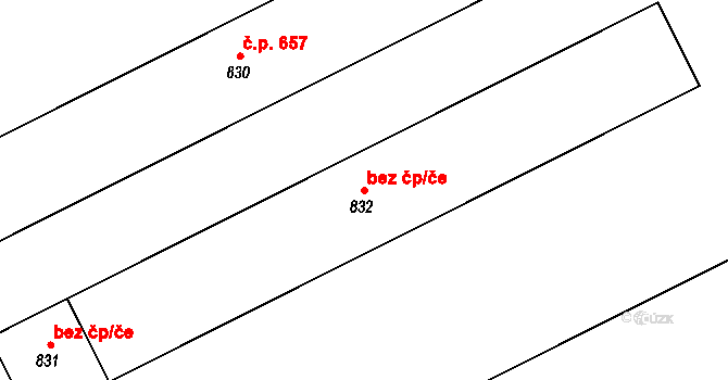 Hrušovany nad Jevišovkou 47536721 na parcele st. 832 v KÚ Hrušovany nad Jevišovkou, Katastrální mapa