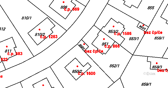Praha 6 49877721 na parcele st. 852/2 v KÚ Braník, Katastrální mapa