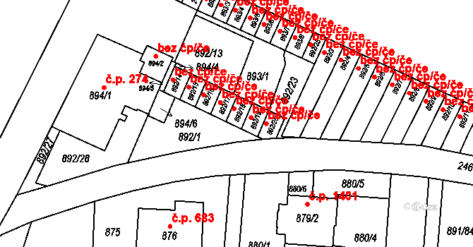 Jeseník 50382721 na parcele st. 892/18 v KÚ Jeseník, Katastrální mapa