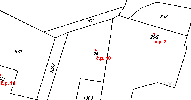 Vitanovice 10, Slapsko na parcele st. 28 v KÚ Slapsko, Katastrální mapa