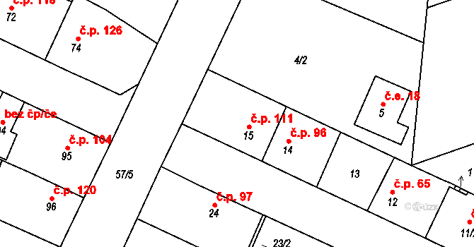 Vochov 111 na parcele st. 15 v KÚ Vochov, Katastrální mapa