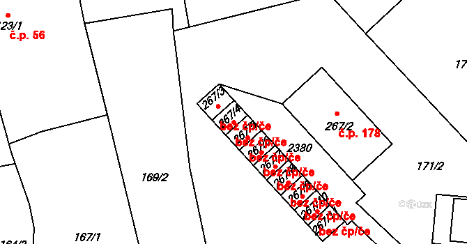 Košetice 82352721 na parcele st. 267/4 v KÚ Košetice, Katastrální mapa