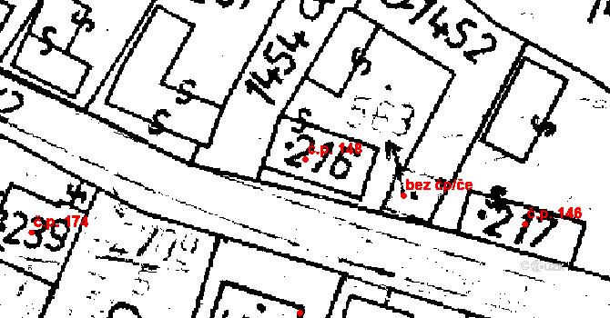 Lukavec 148 na parcele st. 216 v KÚ Lukavec u Pacova, Katastrální mapa