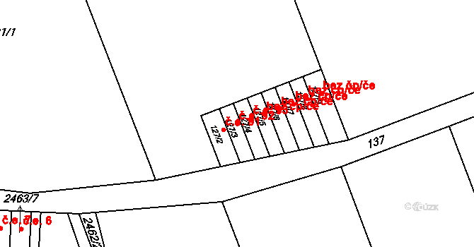 Pohořelice 92 na parcele st. 127/3 v KÚ Pohořelice nad Jihlavou, Katastrální mapa