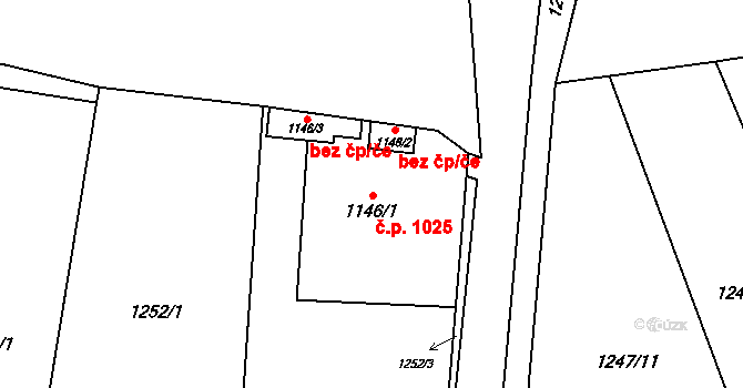 Lipník nad Bečvou I-Město 1025, Lipník nad Bečvou na parcele st. 1146/1 v KÚ Lipník nad Bečvou, Katastrální mapa