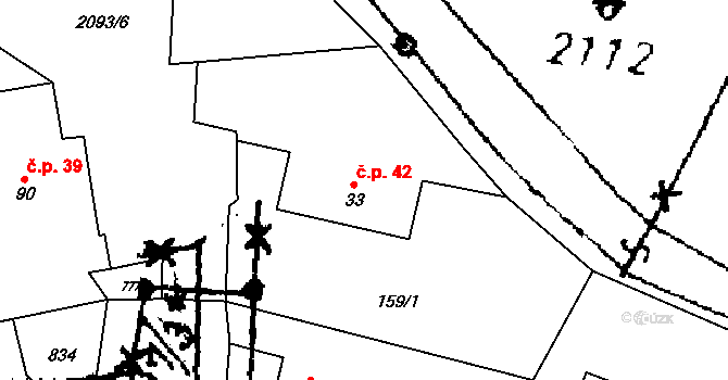 Dolní Václavov 42, Václavov u Bruntálu na parcele st. 33 v KÚ Dolní Václavov, Katastrální mapa