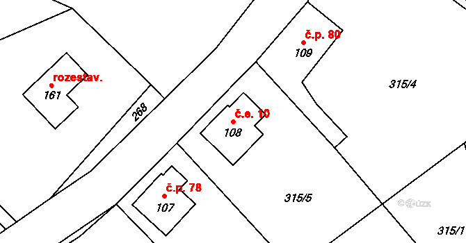 Dolní Sedlo 10, Hrádek nad Nisou na parcele st. 108 v KÚ Dolní Sedlo, Katastrální mapa