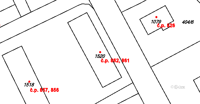 Vrchlabí 861,862 na parcele st. 1520 v KÚ Vrchlabí, Katastrální mapa